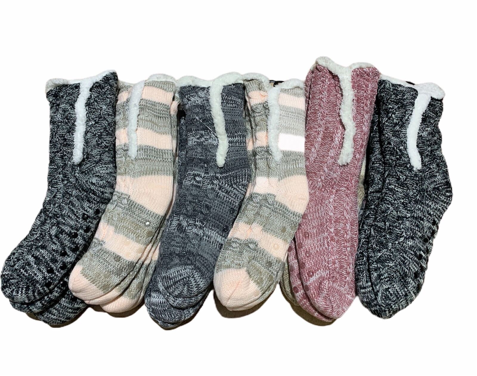 V563-WSIDELINEBEDSOCKS-1PAIR-202503051532-00 1 Pair Ladies Thick Fur Bed Socks Womens Sherpa Fluffy Non Slip - Side Line - Image 1