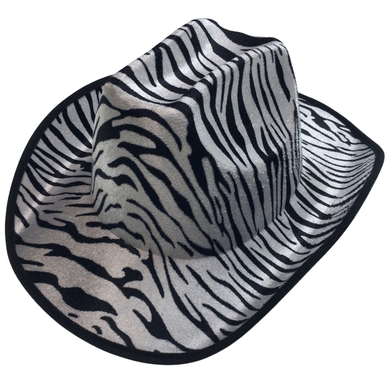 V563-ZEBRAHAT-184582-00 ZEBRA HAT Adult Cowboy Print Wild West Costume Party Fancy Dress Fedora - Image 1