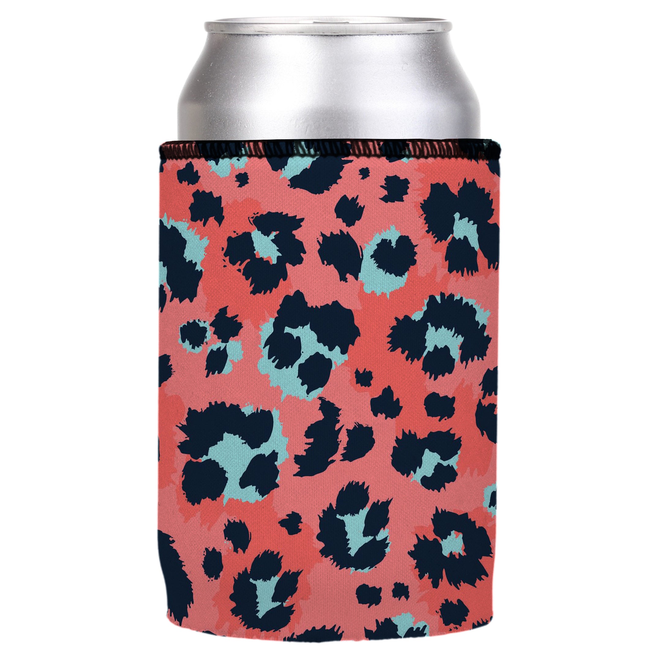 V570-ST-2746-A-202503260836-00 Coral Leopard Print Stubby Cooler - Standard - Image 1