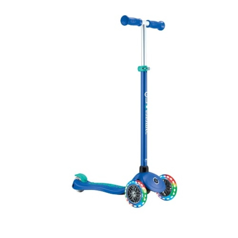 V572-442-600-4-202503280136-00 Globber PRIMO PLUS with Lights - Navy Blue/ Emerald Green - Image 1