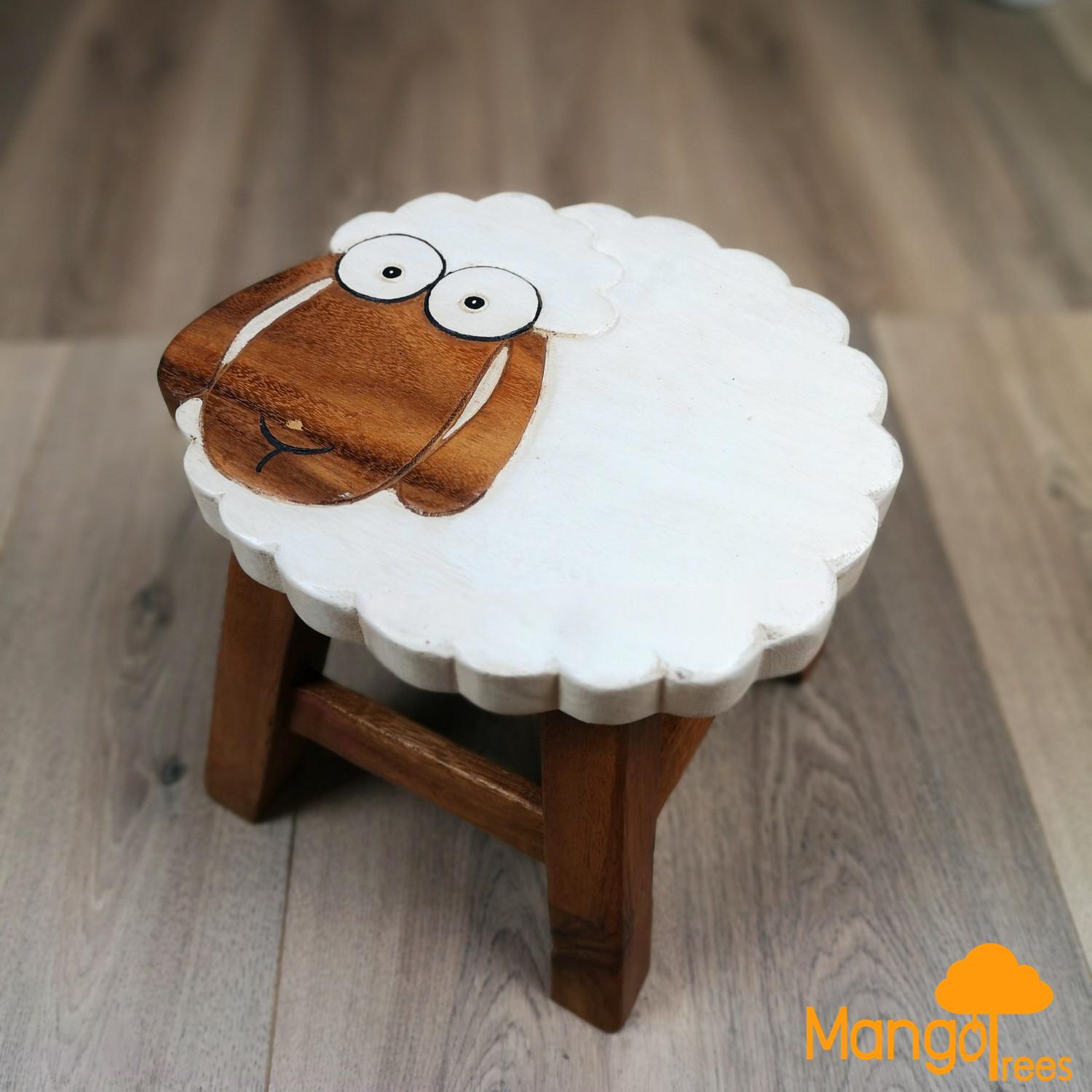 edf Kids Wooden Stool Long Ear Sheep - Image 1