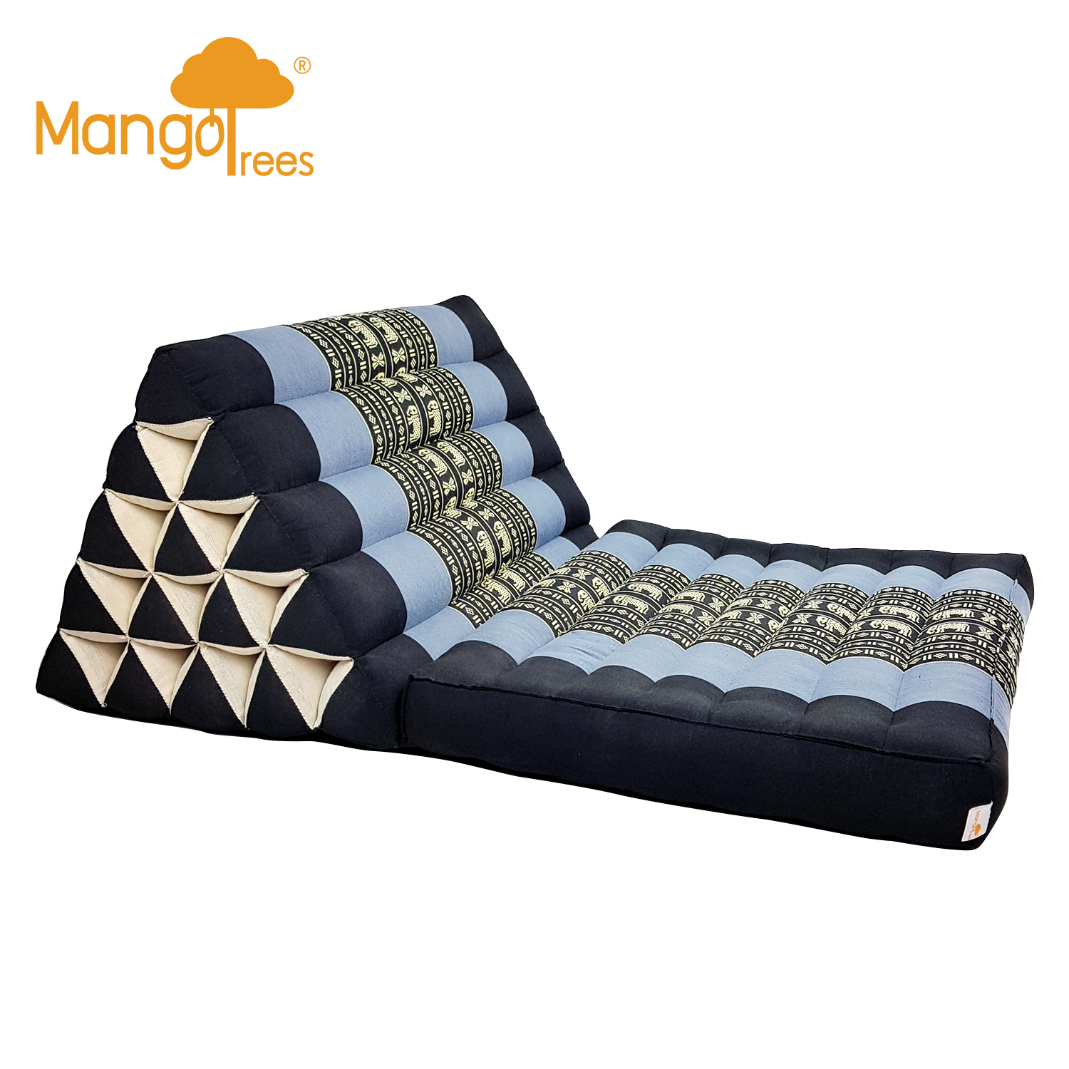 V574-TTP1FOLD15BLUEELE-131671-00 Jumbo 1 FOLD Thai Triangle Pillow Mat BlueEle - Image 1