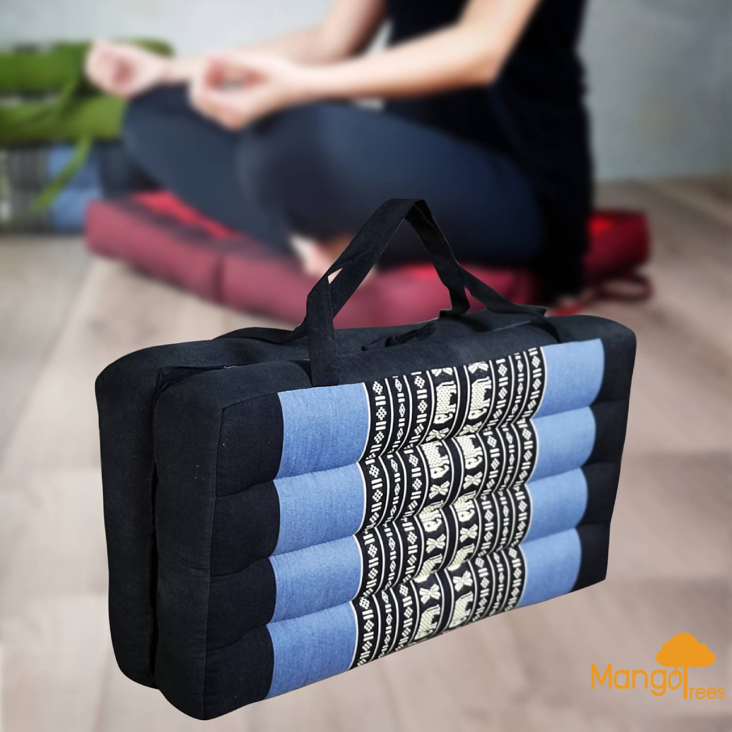 V574-TTP2SEATBLUEELE-131675-00 2-Fold Meditation Cushion Yoga Mat BlueEle - Image 1