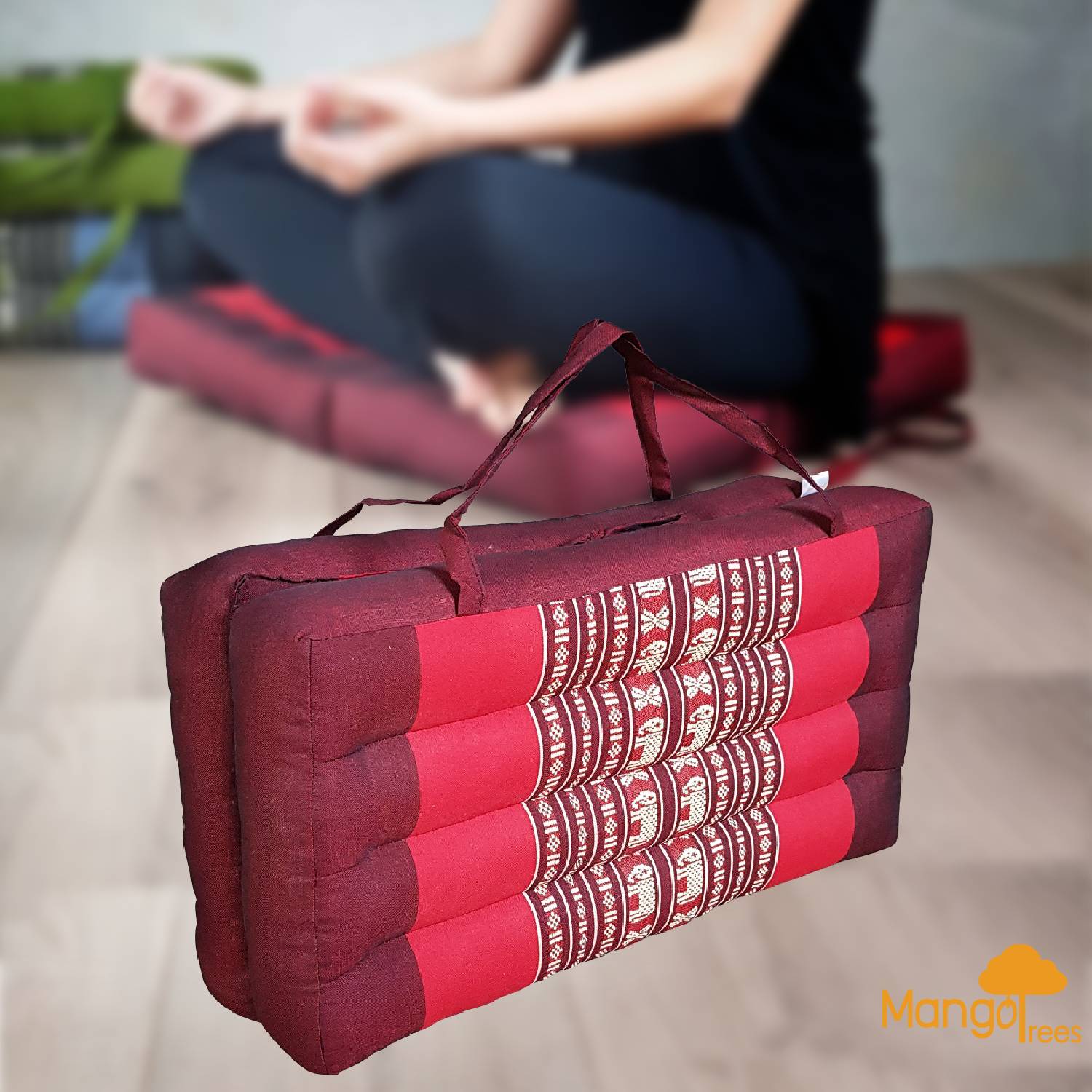 V574-TTP2SEATREDELE-131678-00 2-Fold Meditation Cushion Yoga Mat RedEle - Image 1