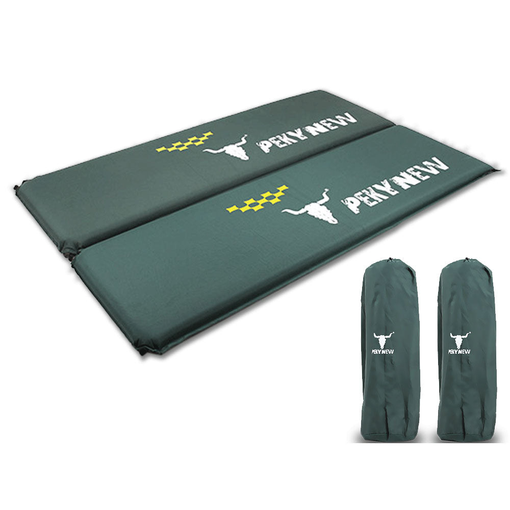 V610-PKY-A1013-GR-DOU-218943-00 Double Self Inflating Joinable Mat Pad Air Bed Camping - green - Image 1