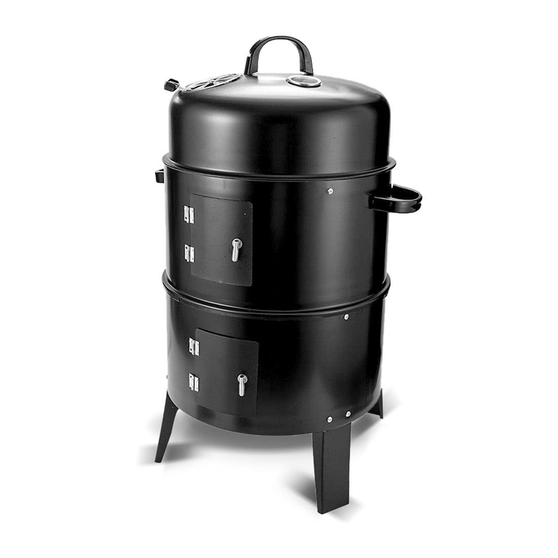 V610-SMOBBQ-IMG2477-218880-00 NEW 3in1 Portable Charcoal Vertical Smoker BBQ Roaster Grill Steel Water Steamer - Image 1