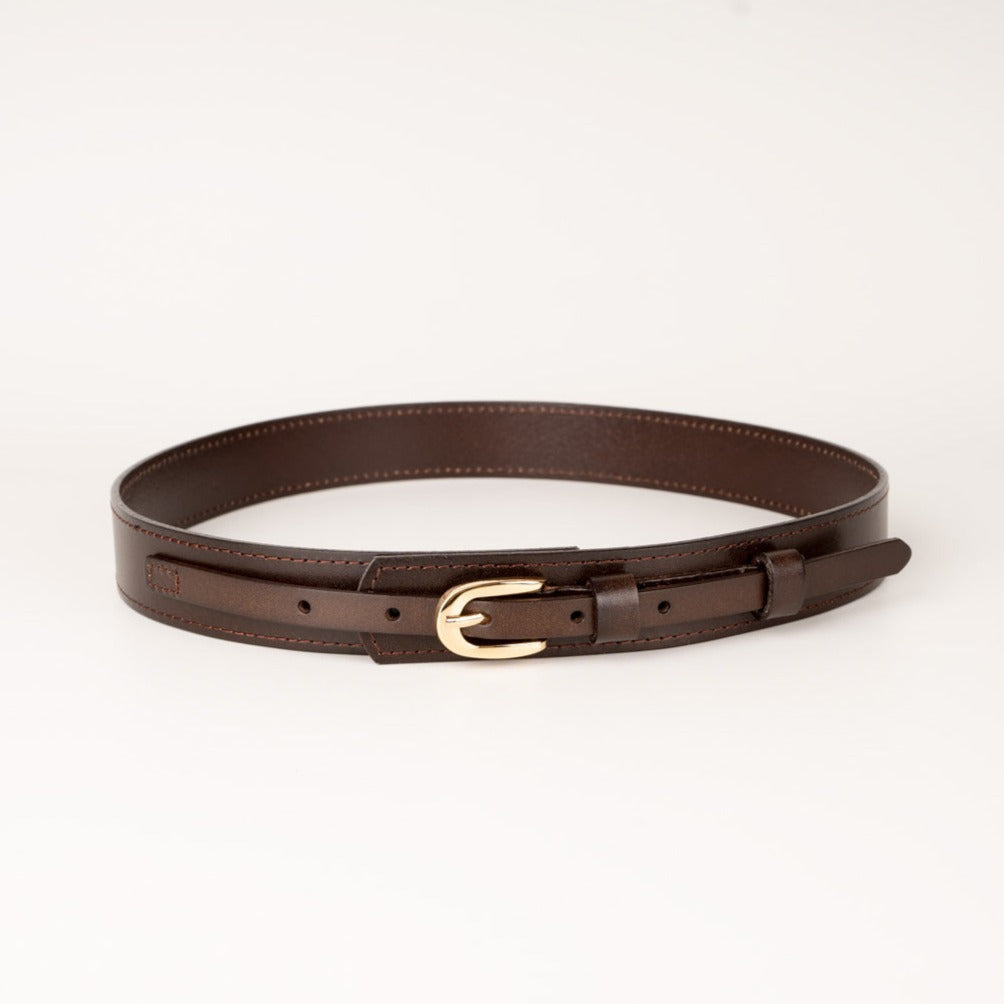 V629-PZ-WGLB02-TG77-150473-00 Peroz Arcangela Women's Dark Brown Waist Belt - Image 1