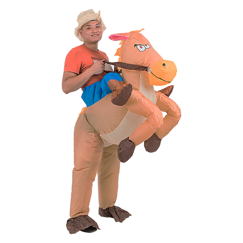 V63-306631-8555-00 COWBOY Fancy Dress Inflatable Suit -Fan Operated Costume - Image 1