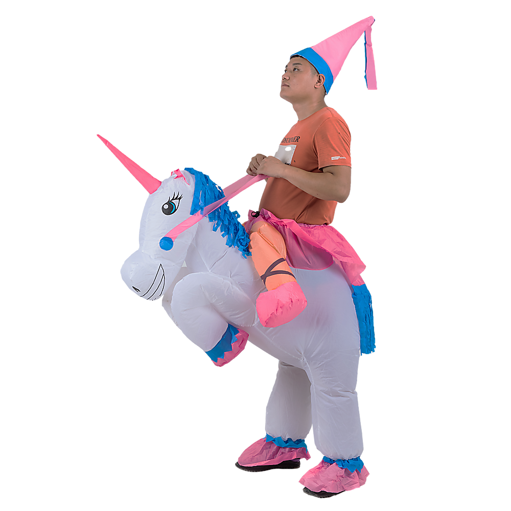 V63-691634-8603-00 UNICORN Fancy Dress Inflatable Suit -Fan Operated Costume - Image 1