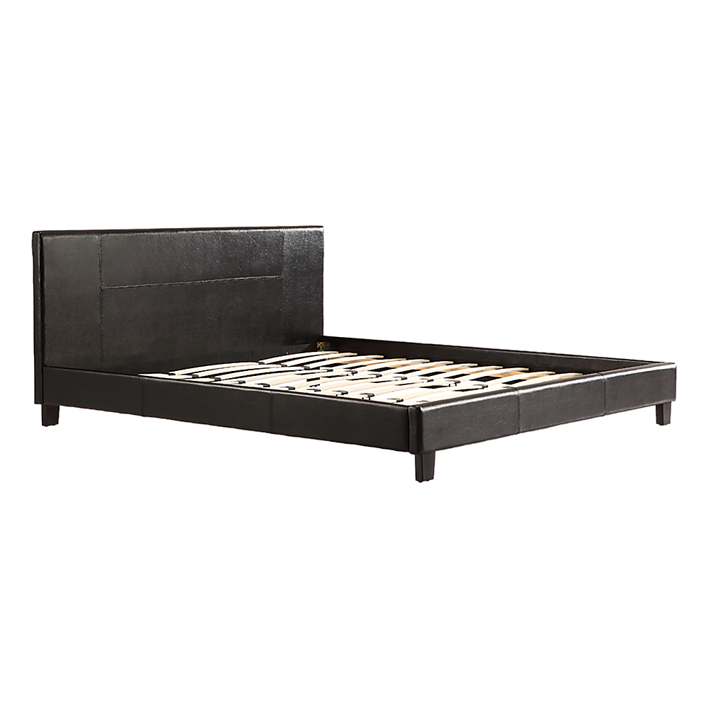 V63-761275-8728-00 King PU Leather Bed Frame Black - Image 1
