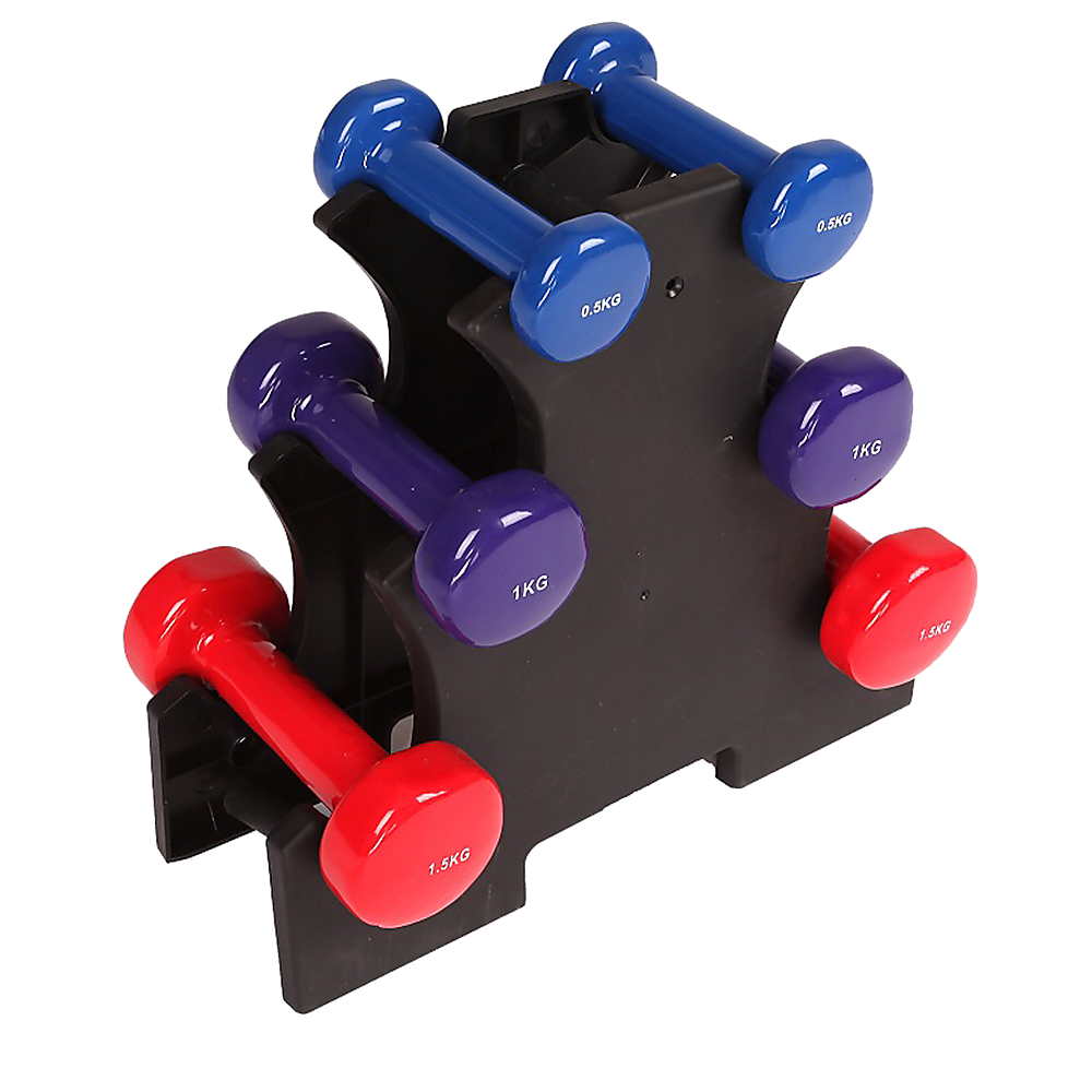 V63-770385-8867-00 6-Piece Dumbbell Set with Rack - Image 1