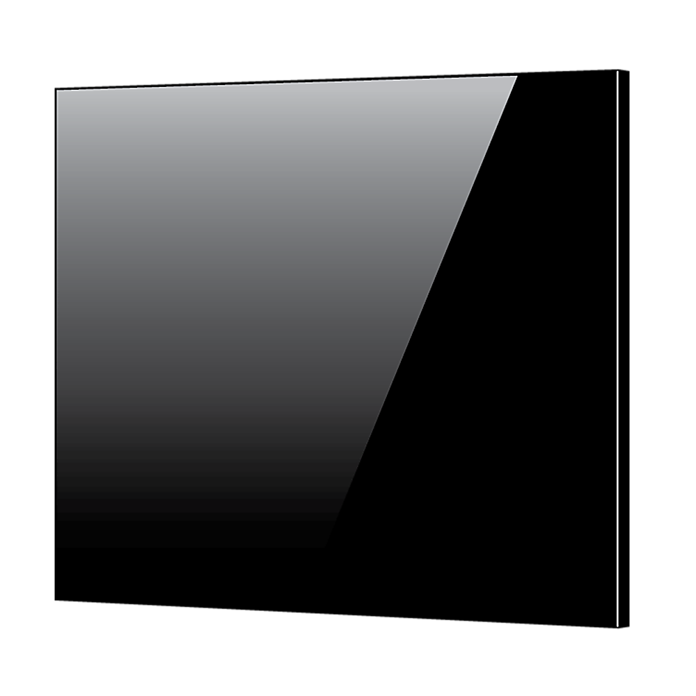 V63-800217-9233-00 Toughened 90cm x 70cm Black Glass Kitchen Splashback - Image 1