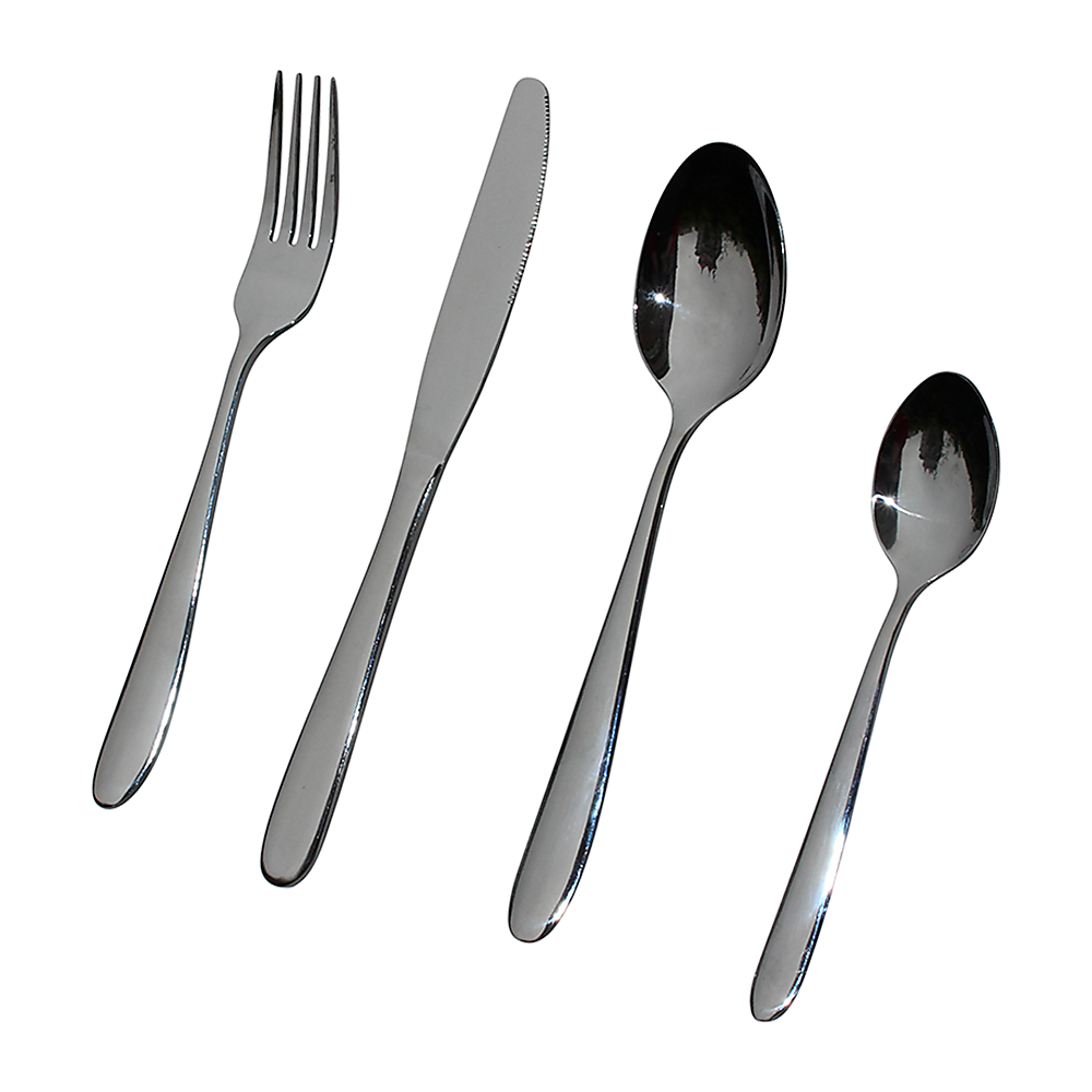 V63-816983-9318-00 32 Piece Stainless Steel Cutlery Set Knives Fork Spoon Teaspoon - Image 1