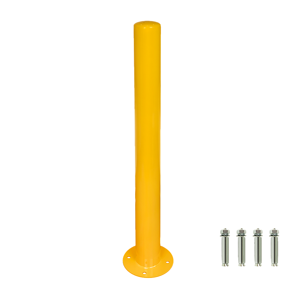 V63-817943-9369-00 Yellow Heavy Duty Steel Bollard Post - Image 1