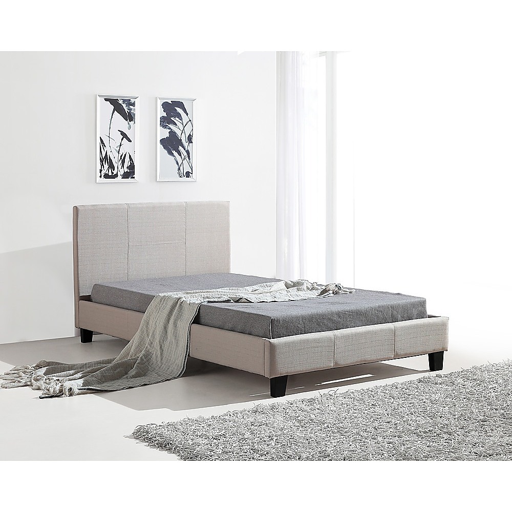 V63-819233-58536cc14a0d5.1000x1000-00 King Single Linen Fabric Bed Frame Beige - Image 1