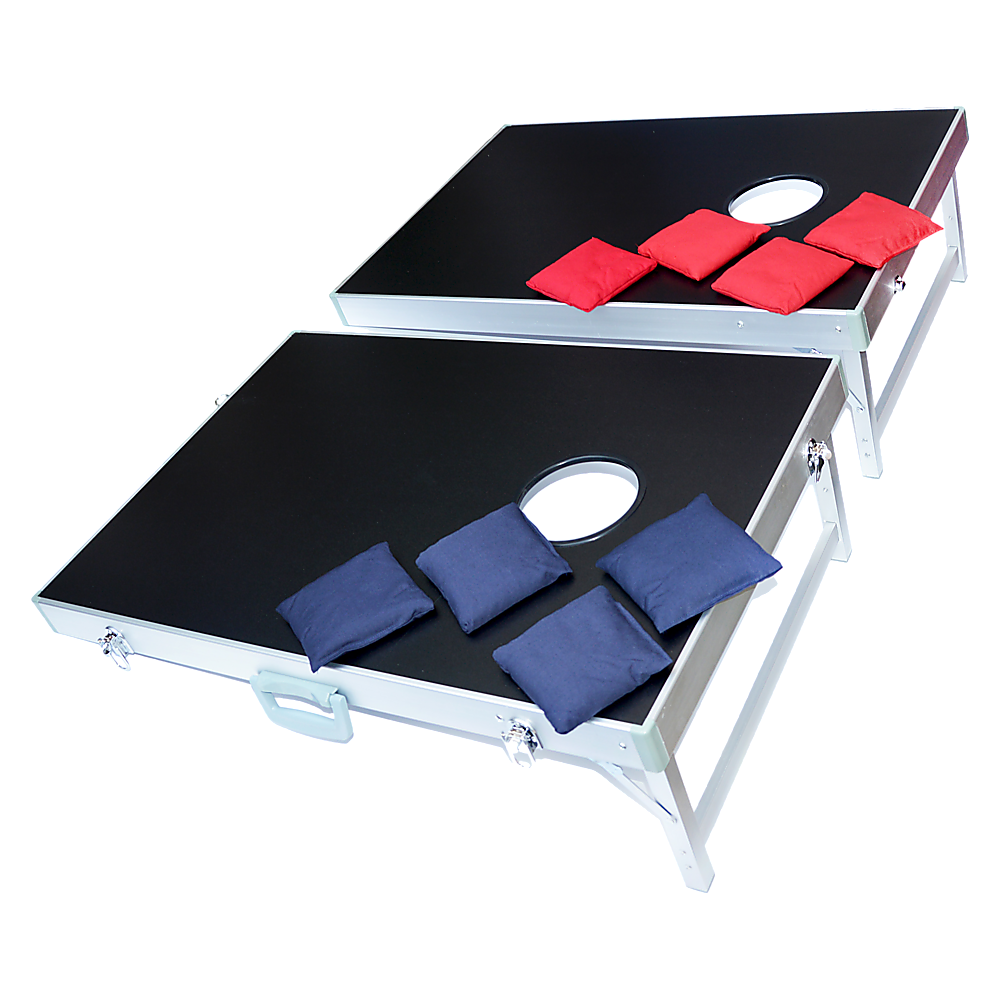 V63-821073-10256-02 Bean Bag Toss Cornhole Game Set Aluminium Frame Portable Design - Image 1