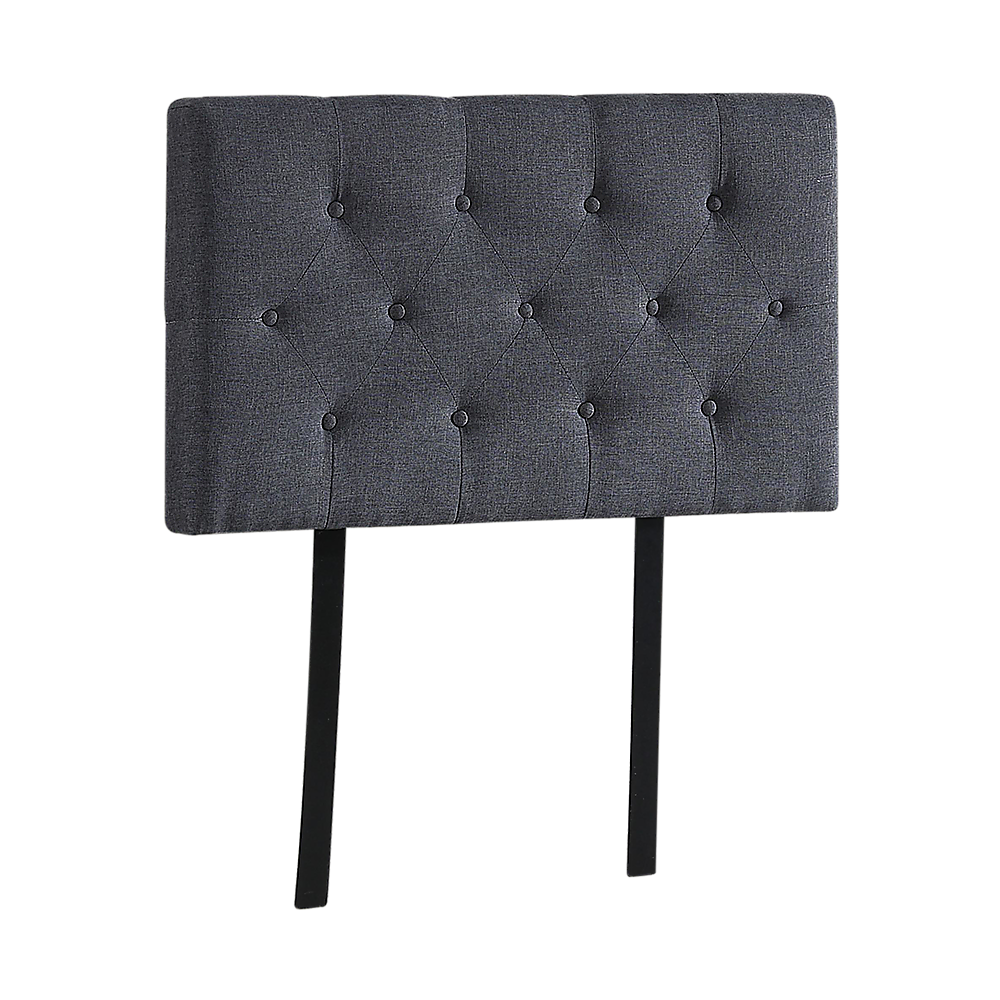 V63-821493-18383-00 Linen Fabric Single Bed Deluxe Headboard Bedhead - Grey - Image 1