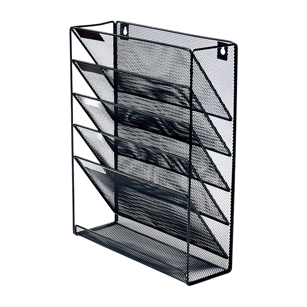 V63-822681-14254-00 Wall Mount 6 Pocket Hanging File Sorter Organizer Folder Holder Rack Storage - Image 1