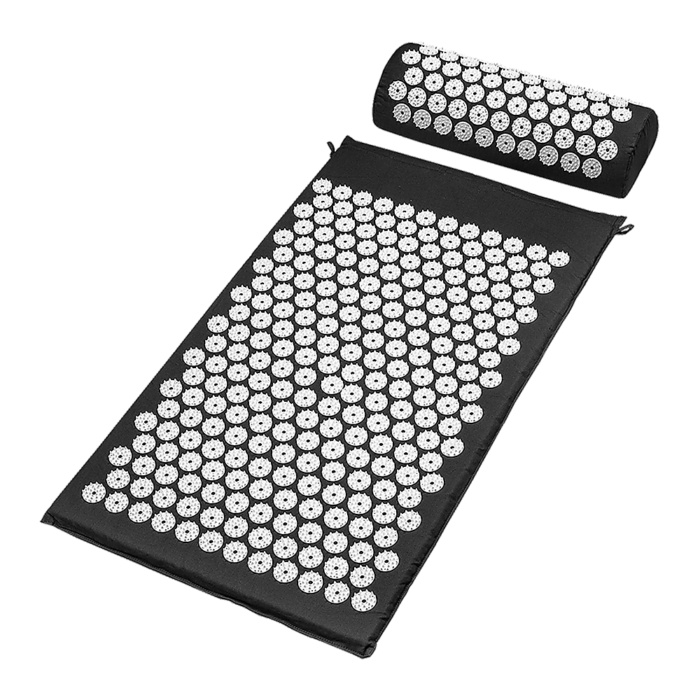 V63-823891-26289-00 Massage Acupressure Yoga Mat With Pillow Sit Mats Cut Pain Stress Soreness - Image 1