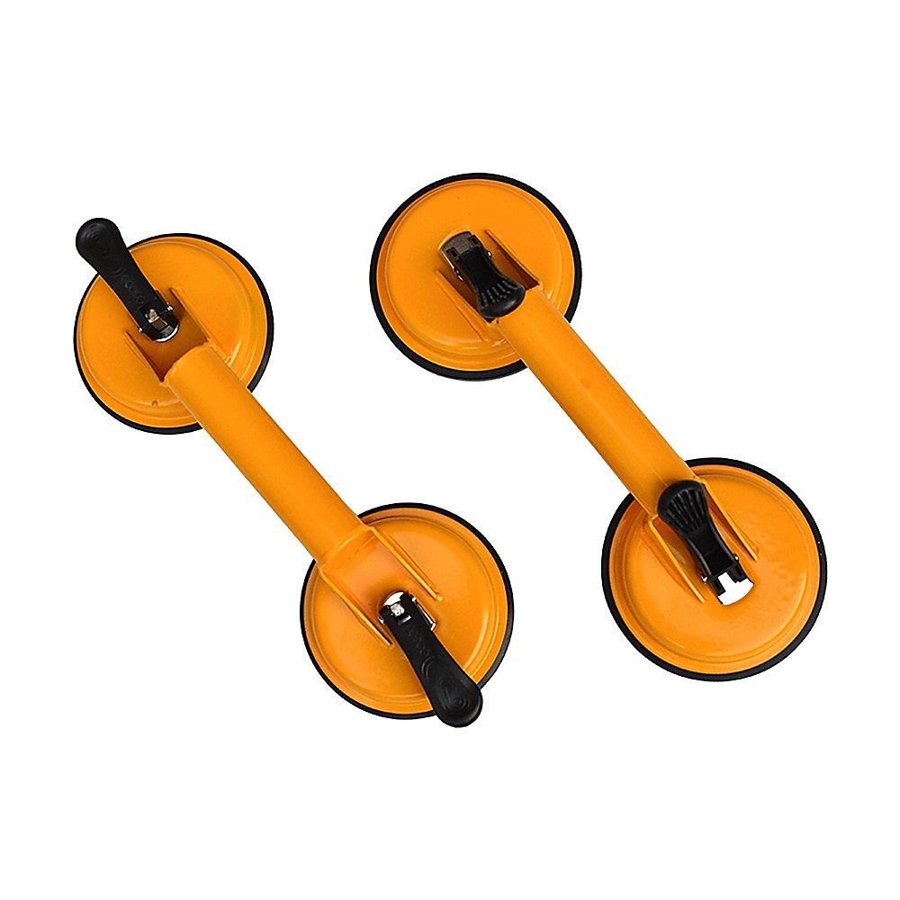 V63-824131-202508081907-00 2x 100kg Aluminum Alloy Double Locking Suction Cup Glazer Glass Sucker Lifter - Image 1