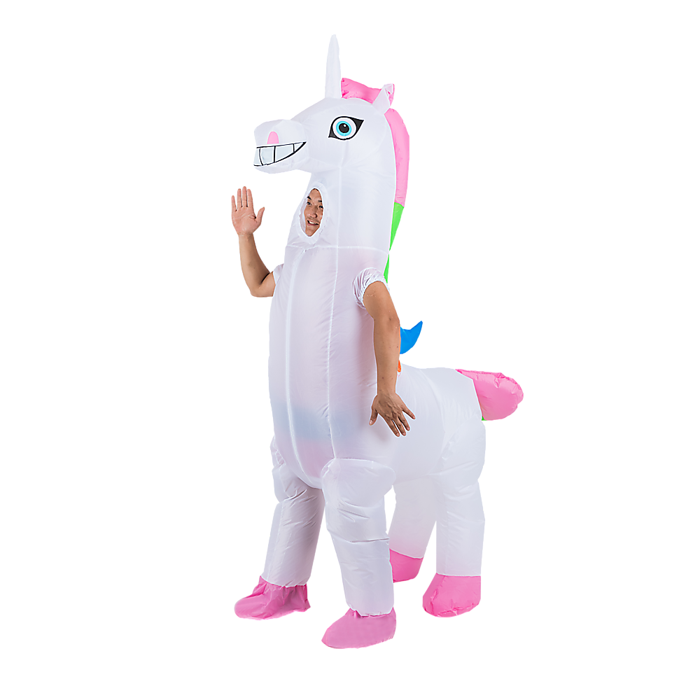 V63-825781-19178-00 Giant Unicorn Fancy Dress Fan Inflatable Costume Suit - Image 1