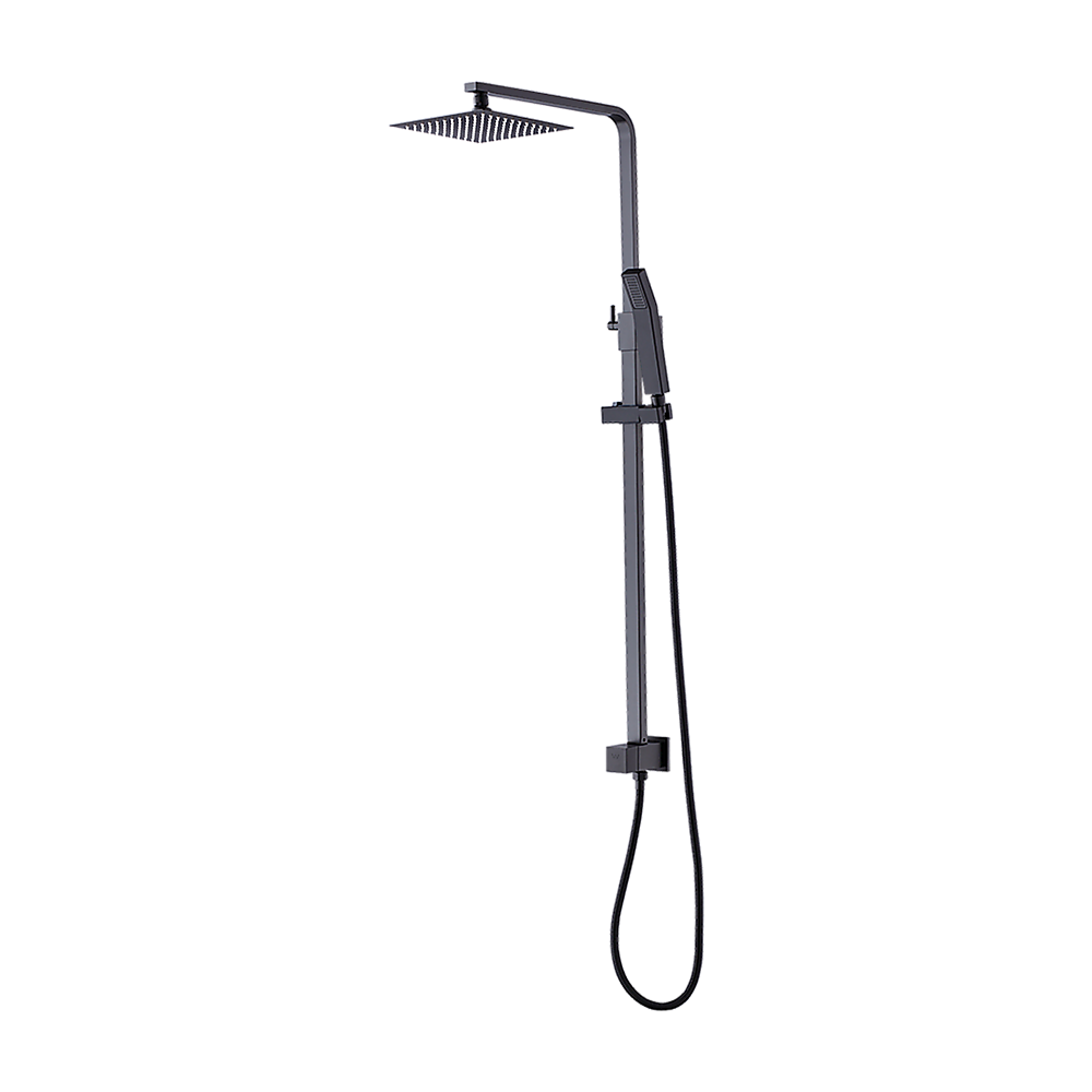 V63-827941-26260-10 WELS 8" Rain Shower Head Set Square Dual Heads Faucet High Pressure Hand Held - Image 1