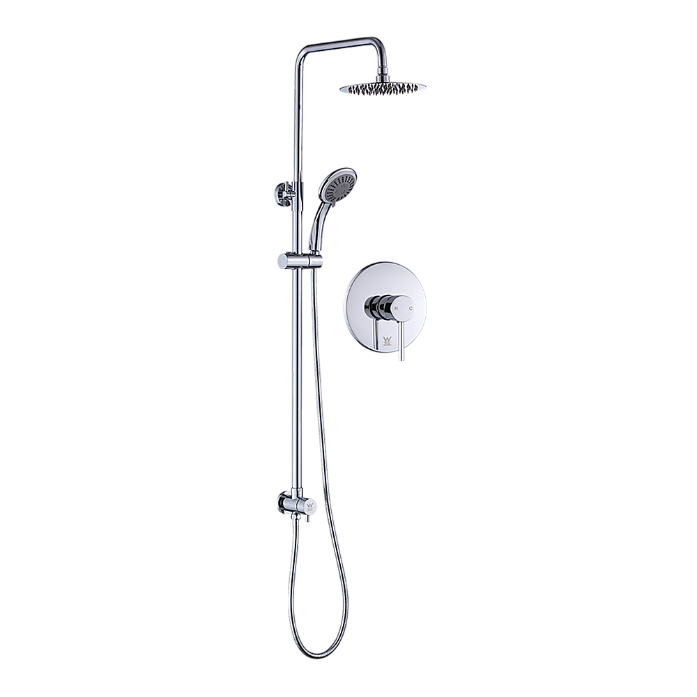 V63-827991-63451f102287e.1000x1000-00 WELS 8" Rain Shower Head Set Rounded Dual Heads Faucet High Pressure With Mixer - Image 1