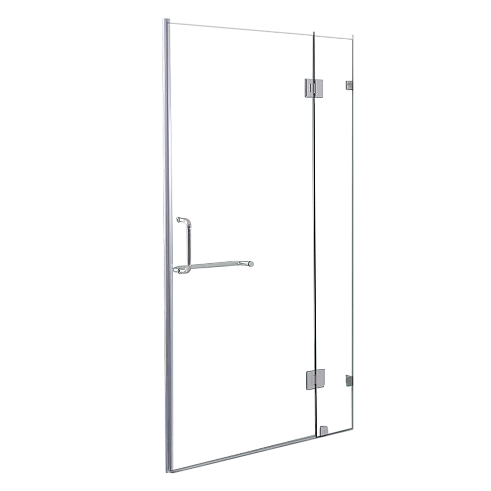 V63-830781-25881-00 100 x 200cm Wall to Wall Frameless Shower Screen 10mm Glass By Della Francesca - Image 1