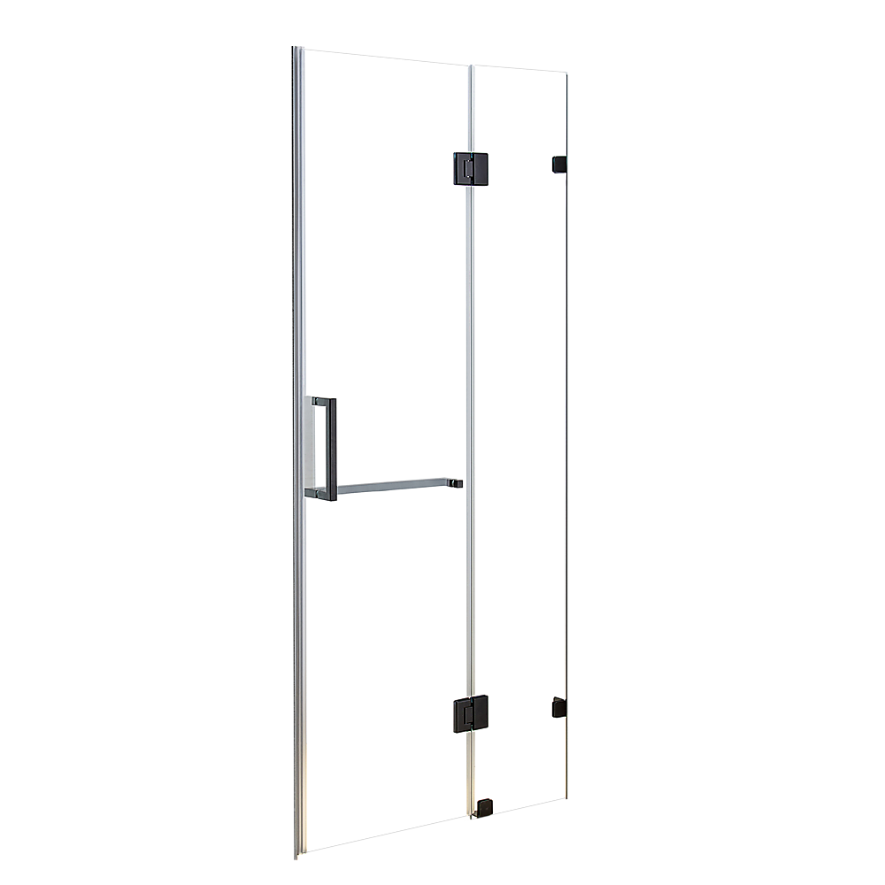 V63-830811-25878-00 100 x 200cm Wall to Wall Frameless Shower Screen 10mm Glass By Della Francesca - Image 1