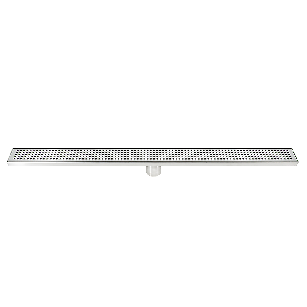 V63-832811-26550-00 900mm Bathroom Shower Stainless Steel Grate Drain w/Centre outlet Floor Waste Square Pattern - Image 1