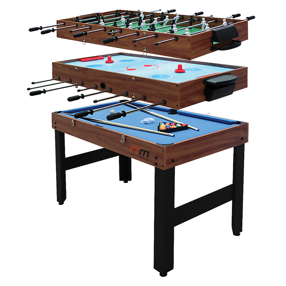 V63-834011-26775-00 4FT 3-in-1 Games Foosball Soccer Hockey Pool Table - Image 1