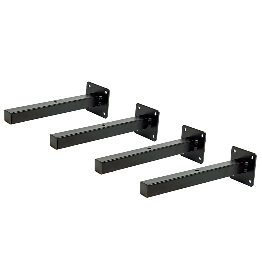 V63-835491-26480-00 20cm Floating Shelf Brackets Industrial Metal Shelving Supports 4-Pack - Image 1