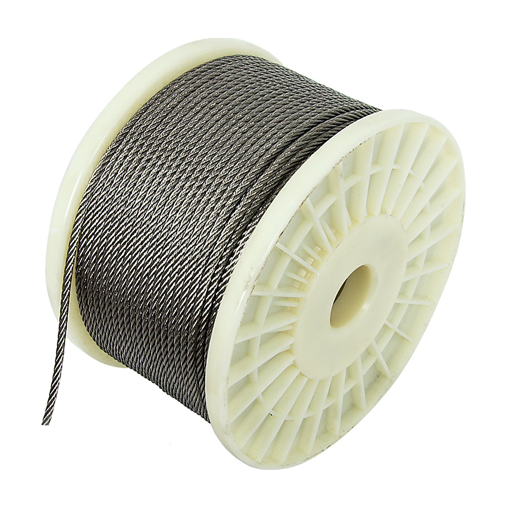 V63-835551-26663-00 50M 316 Marine Stainless Steel Wire Rope Cable Decking Balustrade Rigging 7x19 4mm - Image 1