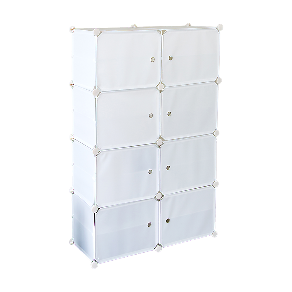 V63-836161-26604-00 White Cube DIY Shoe Cabinet Rack Storage Portable Stackable Organiser Stand - Image 1