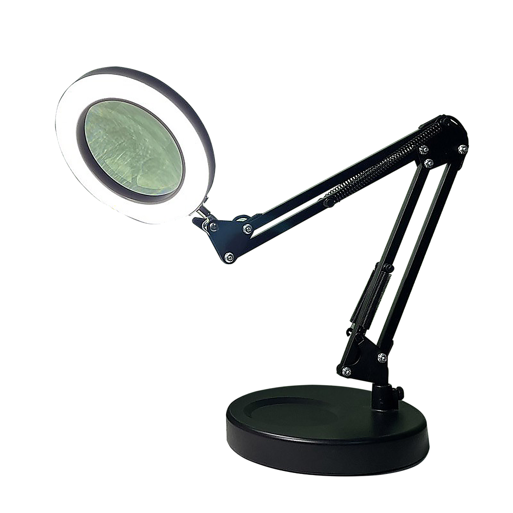 V63-840421-70520-00 10X Magnifying Glass Desk Light Magnifier LED Lamp Reading Lamp With Base - Image 1