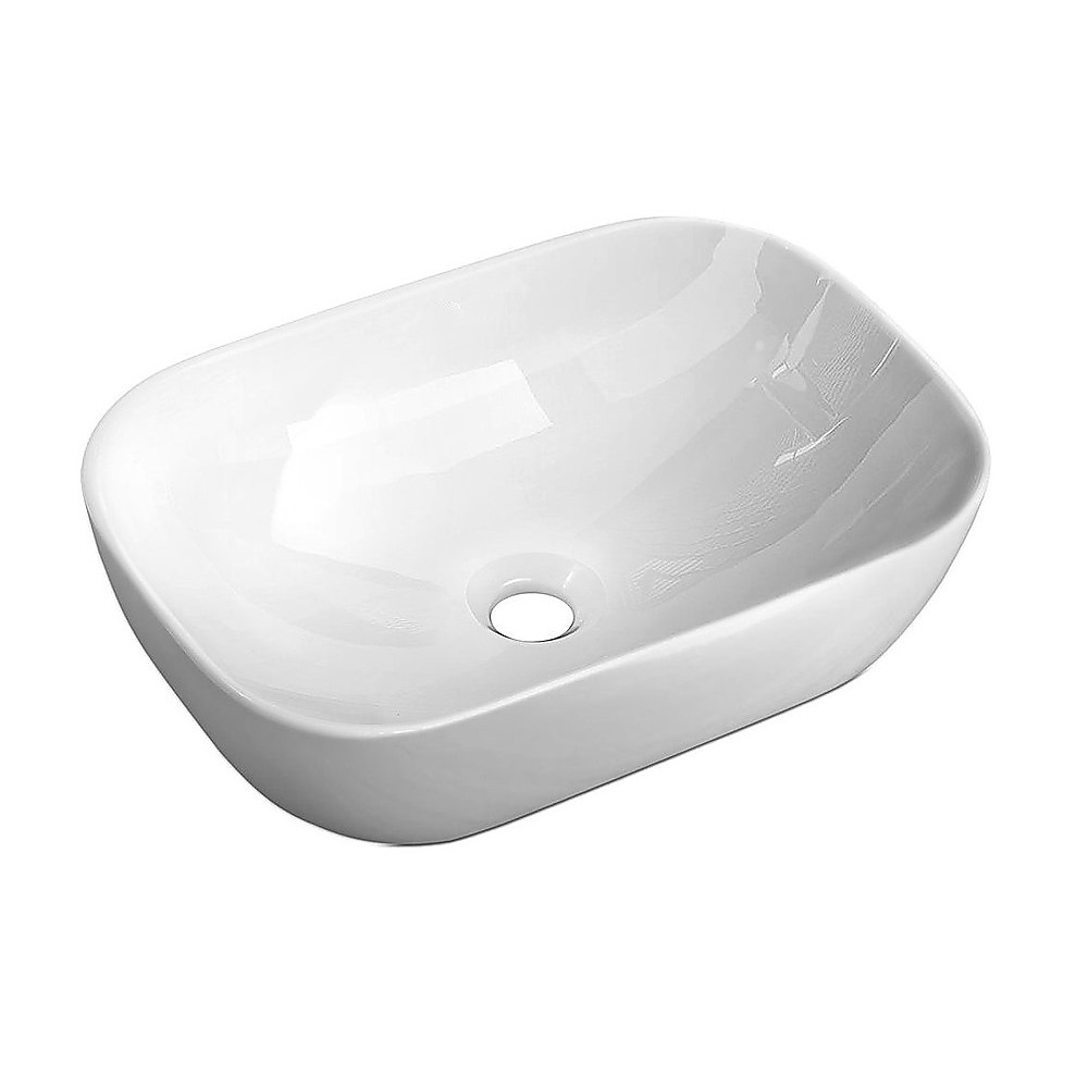 V63-840981-79937-00 Ceramic Bathroom Basin Vanity Sink Oval Above Counter Top Mount Bowl - Image 1
