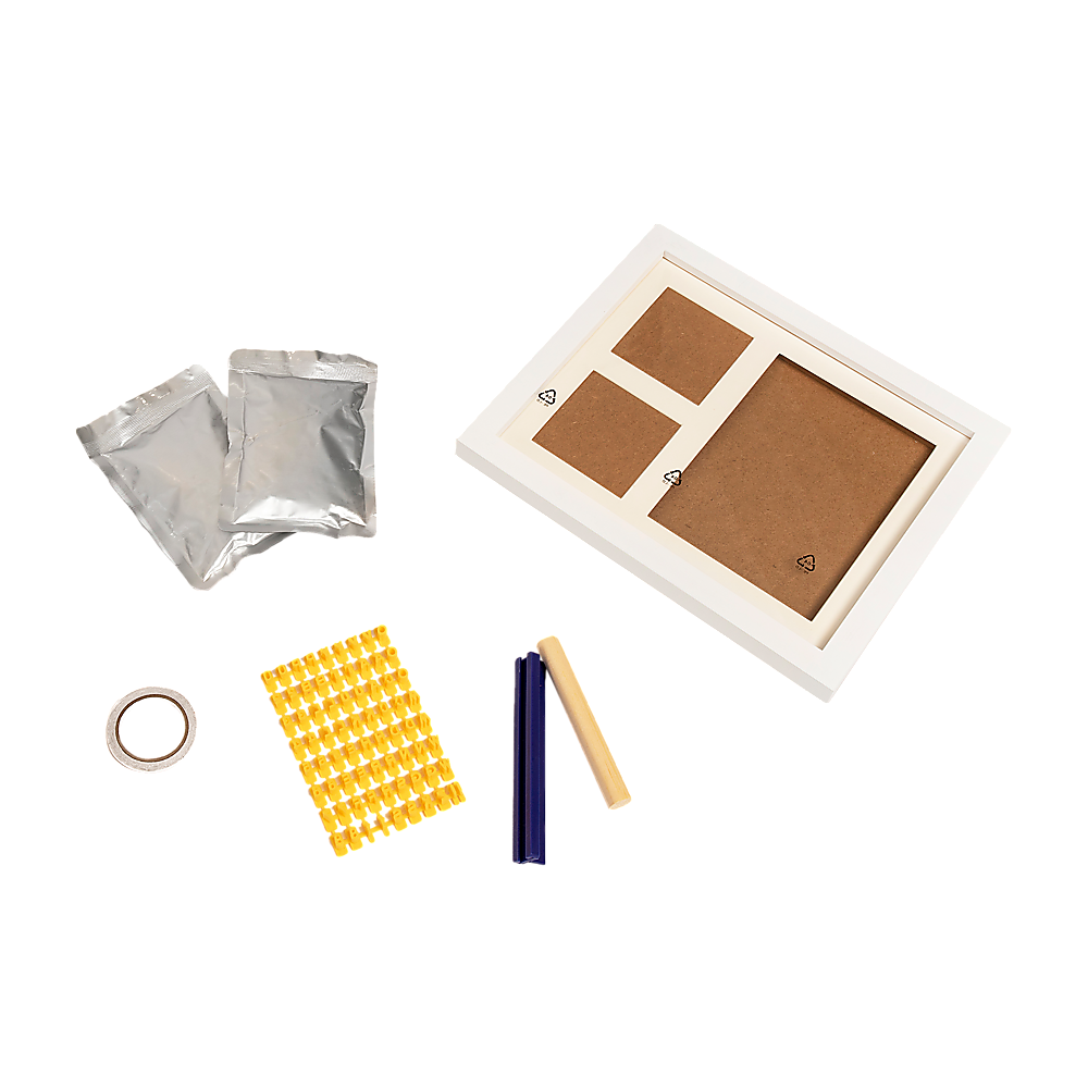 V63-841731-82518-00 Baby Hand & Foot Print Clay Cast Kit Photo Picture Frame Christening Gift - Image 1