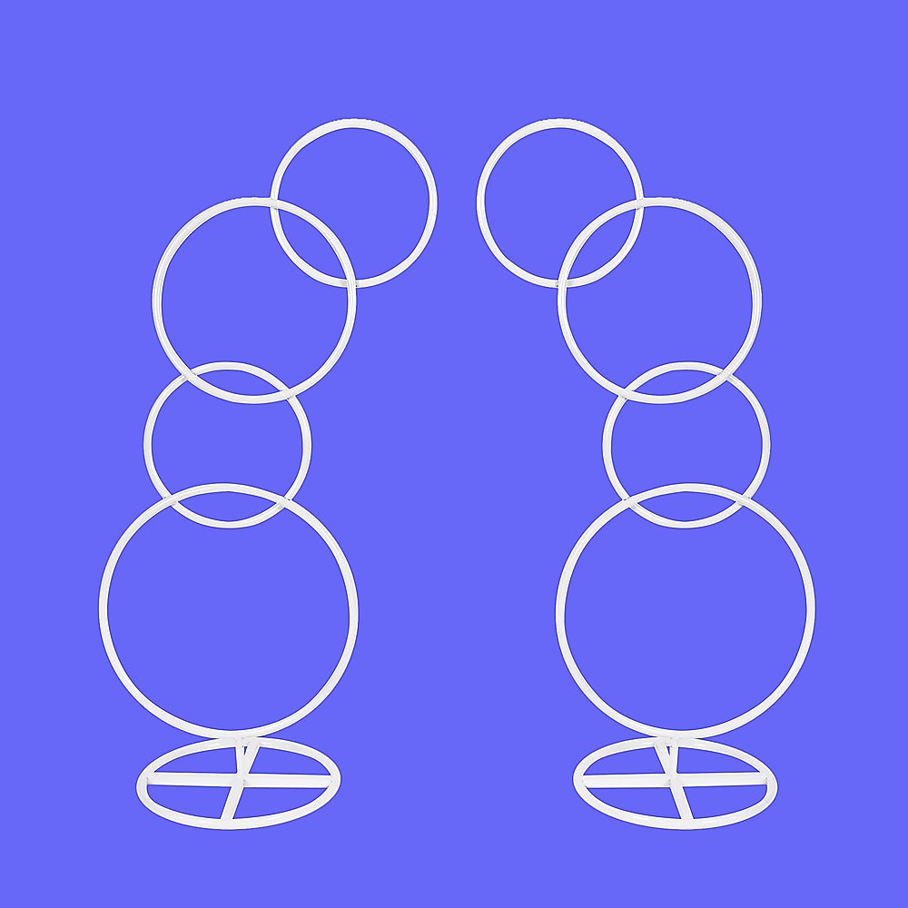 V63-841751-82516-00 2pcs Round Wedding Arch Backdrop Rings Loops Flower Balloon Lawn Row Stand - Image 1