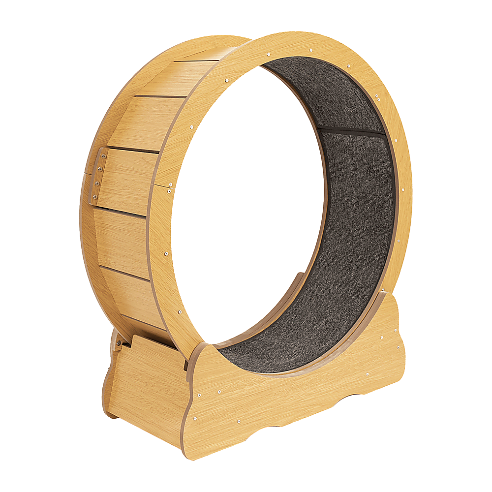 V63-841891-83837-00 Cat Running Wheel w/ Carpet Runway Cat Exercise Wheel for Fitness Cat Treadmill - Image 1