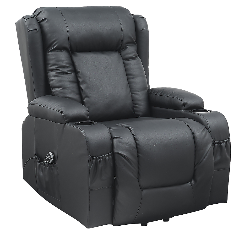 V63-847651-167327-00 Lift Heated Leather Recliner Electric Massage Chair with USB port - Image 1