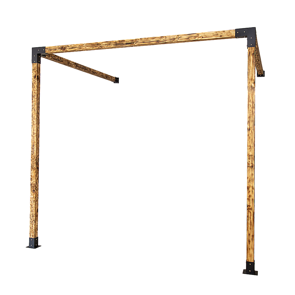 V63-847771-167337-05 Roof Pergola Gazebo Shed Matte Black Steel Brackets DIY Kits - Image 1