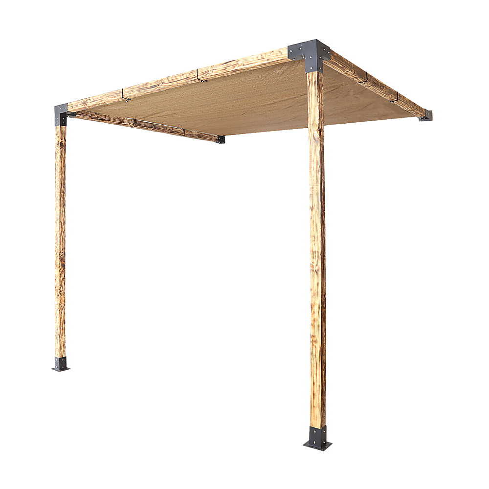 V63-848321-167394-00 Roof Pergola Gazebo Shed Matte Black Steel Brackets and Coffee Screen DIY Kits - Image 1