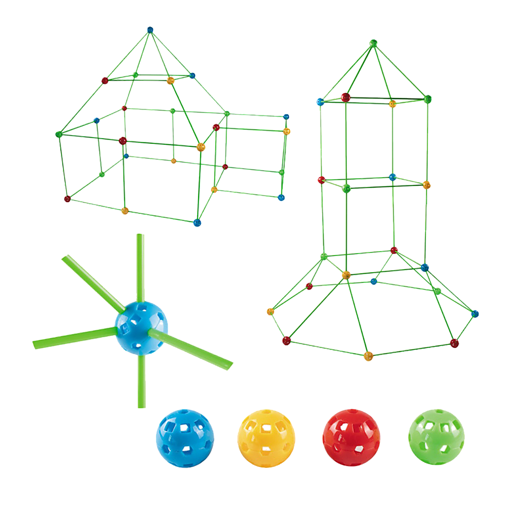 V63-849541-167397-00 217pcs Kids Construction Fort Building Kit Castles 3D Play House Tent Toys - Image 1