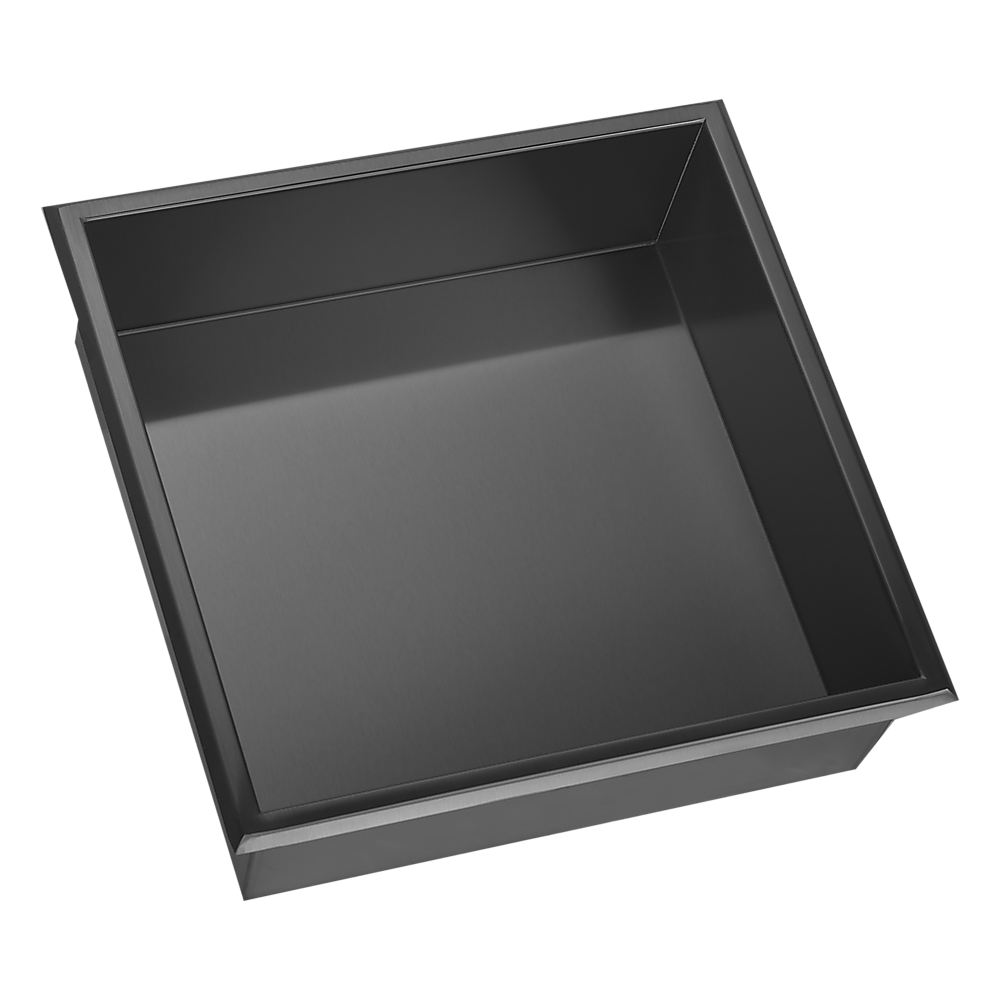 V63-900671-204460-00 336 x 336 x 101mm Shower Niche Single Shelf Organizer No Tile Needed in Black - Image 1