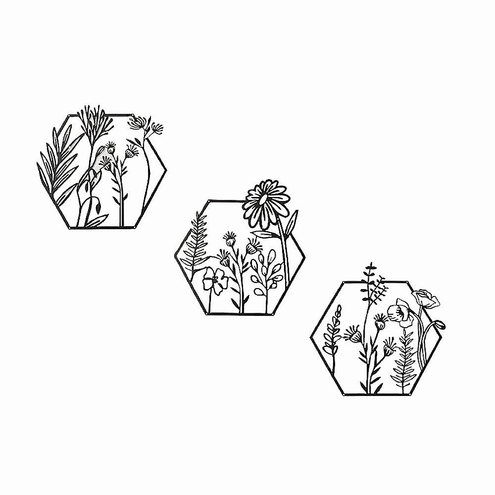 V63-921171-205910-00 3pc Metal Art Wall Decor - Image 1