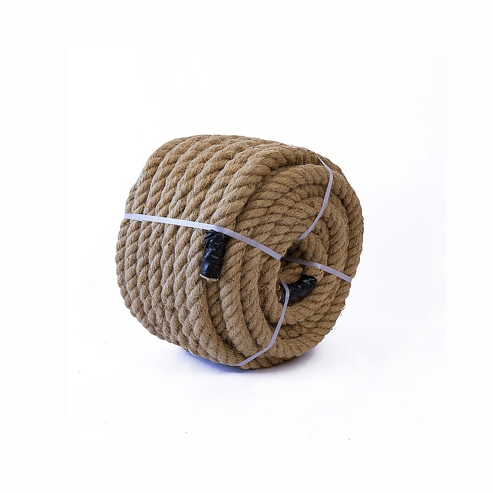 V63-929891-205915-00 35m 100% Natural Jute Rope Twisted Decking Cord Garden Boating Sash Camping 32mm - Image 1