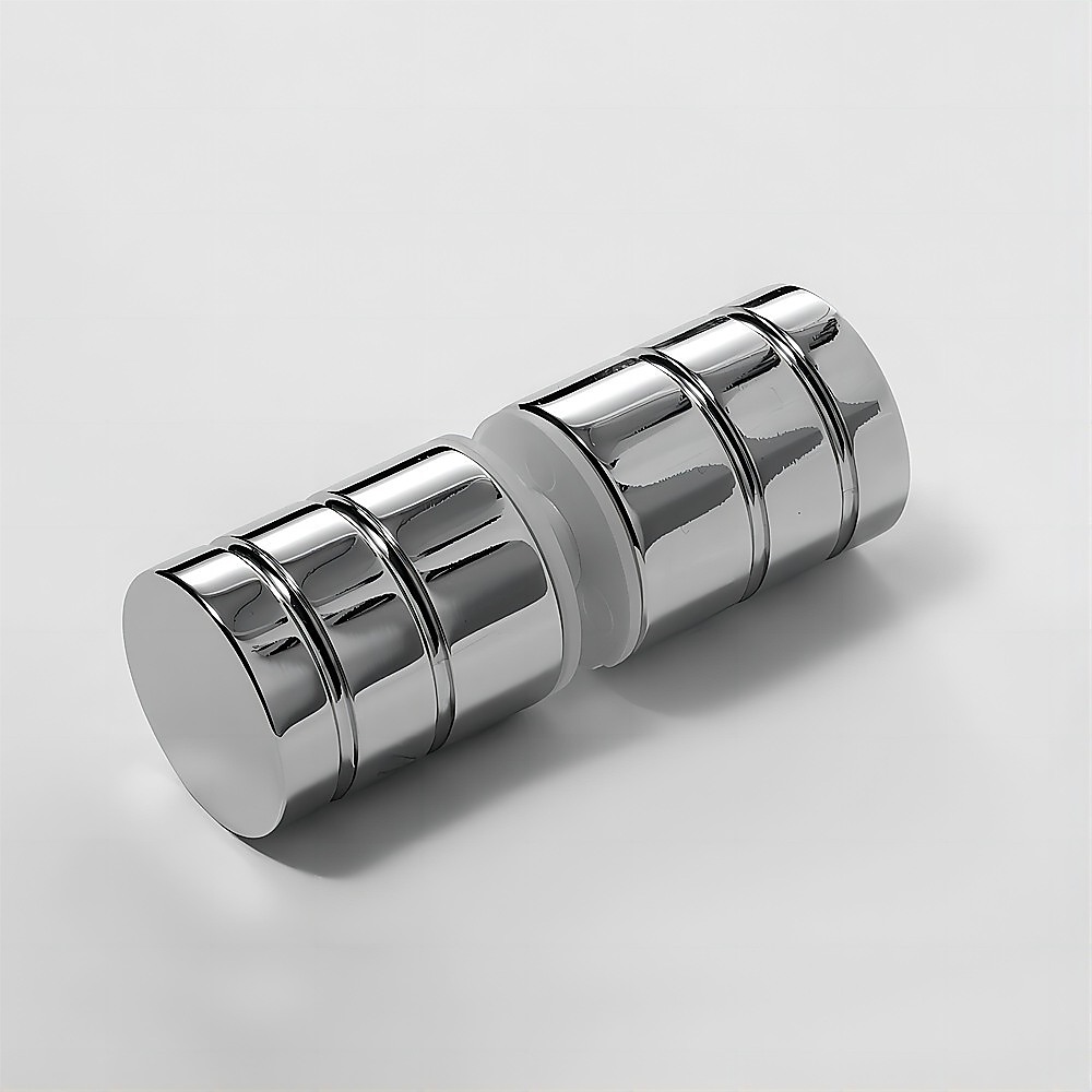 V63-930351-201151-02 Brass Shower Door Round Knob Handle in Chrome - Image 1