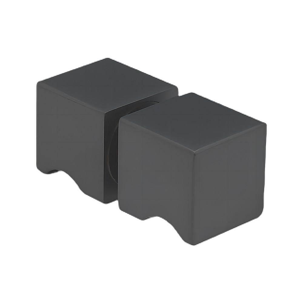 V63-931151-201344-02 Brass Shower Door Square knob Handle in Black - Image 1