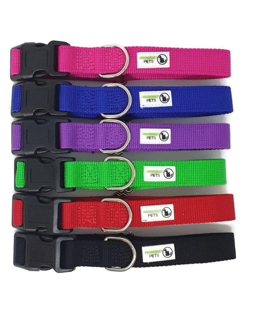 V631-MDPCOLBAMSPUR-186030-00 100% Pure Bamboo Fibre Dog Collar Plastic Buckle - Moondidley Pets Small Purple - Image 1