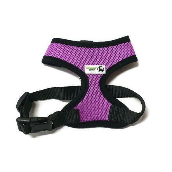 V631-MDPHARMESLPUR-185947-00 Pet Harness Soft Air Mesh Padded Adjustable - Moondidley Pets Large Purple - Image 1
